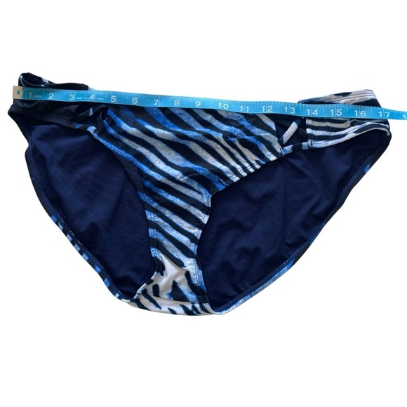 NEW Rachel Roy Strappy Bikini Bottom in Blue Zebra - Picture 7 of 8